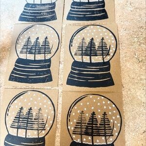 “Snow globe trees” Christmas cards